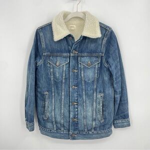 Able Adreina Sherpa Lined Denim Jean Jacket Sz XS